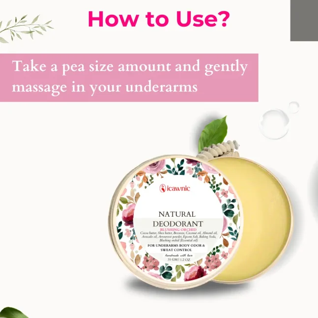 Blushing Orchid Natural Deodorant Cream 35gms - Image 8