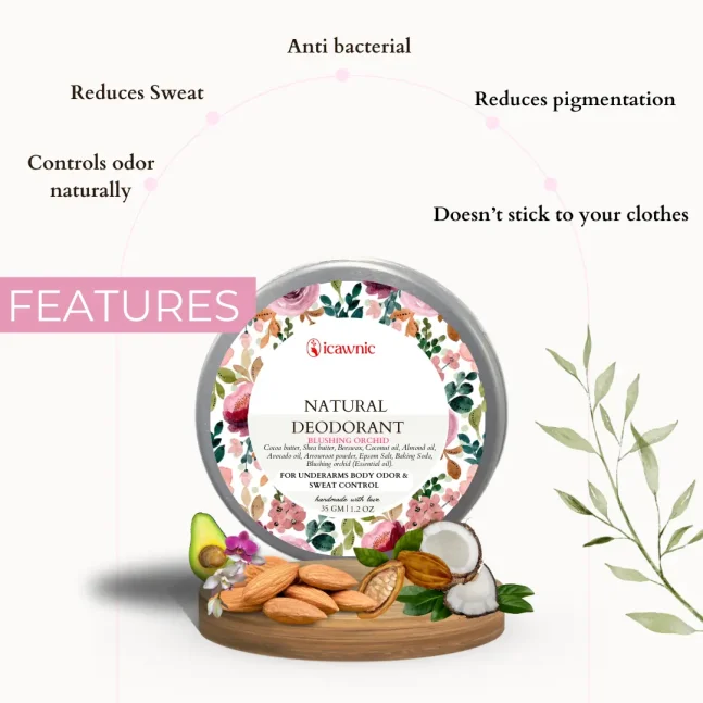 Blushing Orchid Natural Deodorant Cream 35gms - Image 7